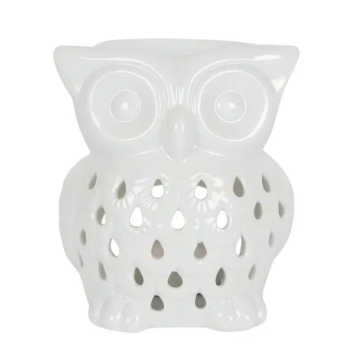Brûleur de cire à lampion (Hibou) - Blanc