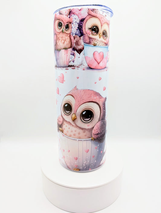 Tumbler 20 oz - Hibou coeur